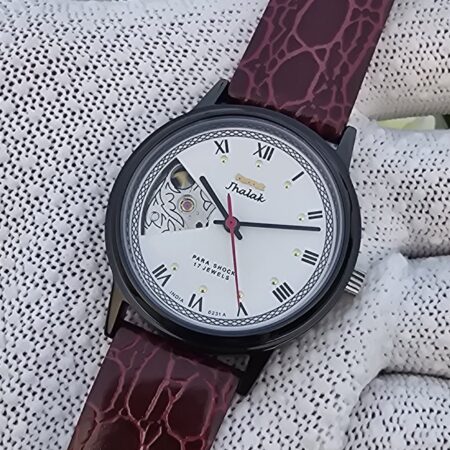 HMT Jhalak hand wanding Open Heart  transparent open-back Men steel 17 Jewels Vintage Wrist watch White Dial