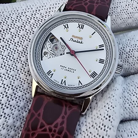 HMT Jhalak hand wanding Open Heart Men steel 17 Jewels Vintage Wrist watch White Dial