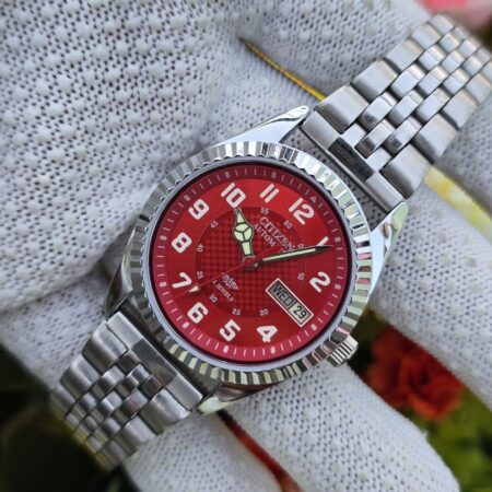 Citizen Automatic Men steel day date 21 Jewels Tranparent Back Vintage Refurbished Mod Wrist watch