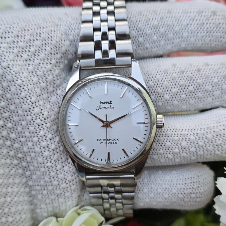 HMT Janata Mechanical Hand Winding Men’s Steel Mod Wrist watch Exhibition case back