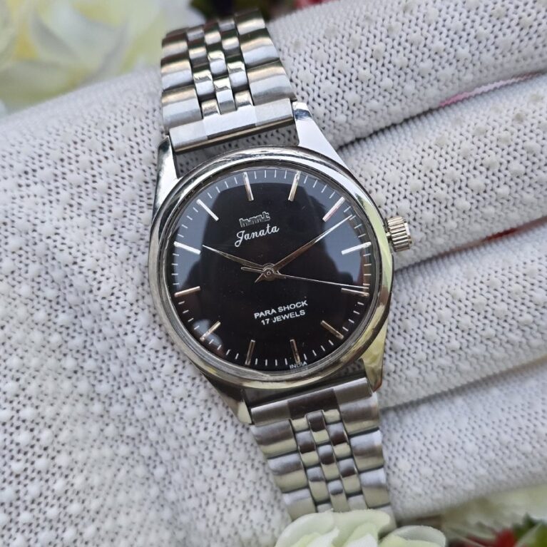 HMT Janata Mechanical Hand Winding Men’s Steel Mod Wrist watch Exhibition case back