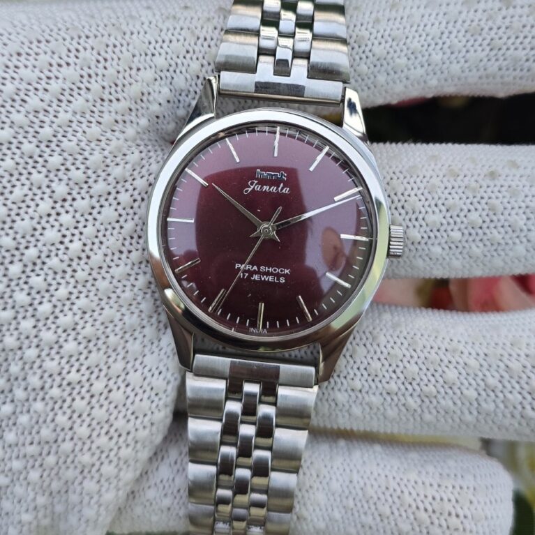 HMT Janata Mechanical Hand Winding Men’s Steel Mod Wrist watch Exhibition case back