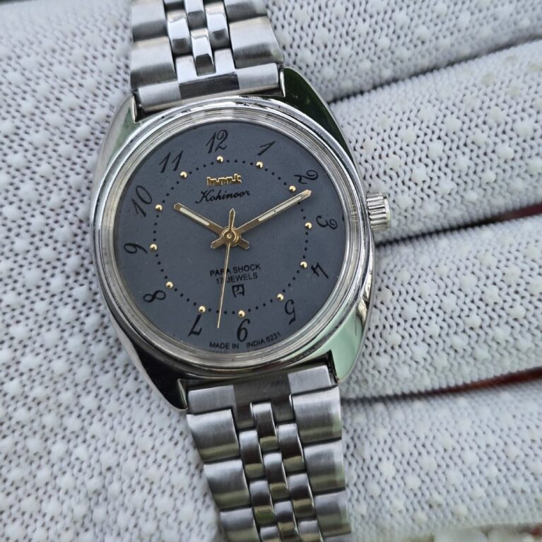 HMT Kohinoor vintage wristwatch hand wanding Men's steel transparant back 17 Jewels Mod Wrist watch