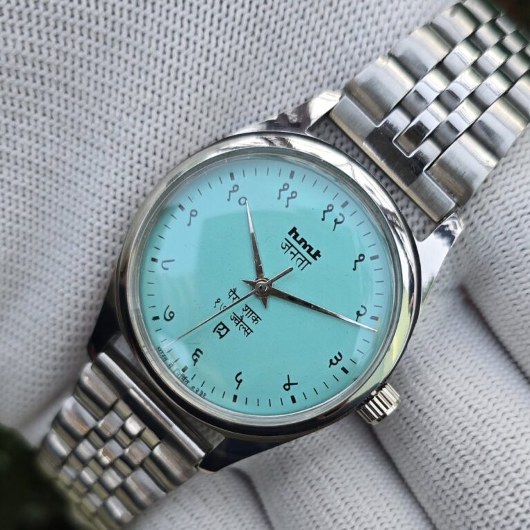 HMT Janata hand winding Men's steel transparant back 17 Jewels Mod Wrist watch Hindi  Numerals