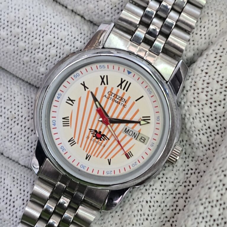 Citizen Automatic Men’s Stainless Steel 21 Jewels Day-Date Vintage Mod Wrist Watch