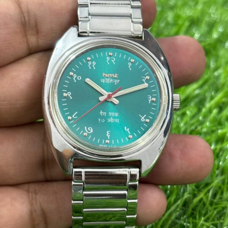 HMT Kohinoor vintage hand wanding Men's steel  Watch back 17 Jewels Mod Wrist watch Hindi numerals