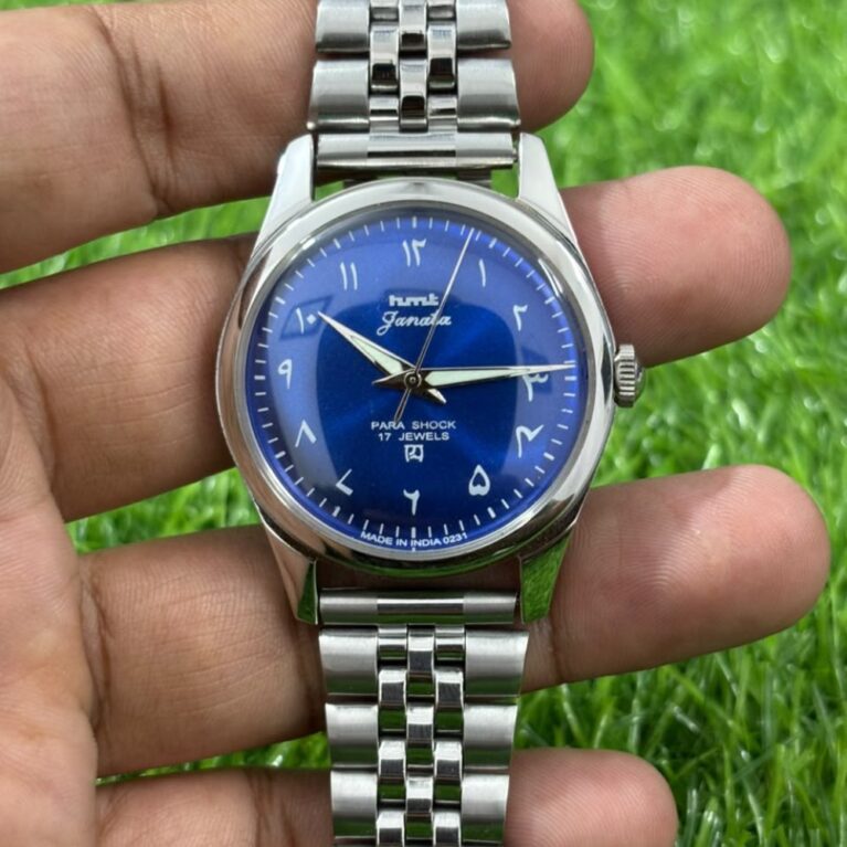 HMT Janata Mechanical Hand Winding Men’s Steel Mod Wrist watch Exhibition case back