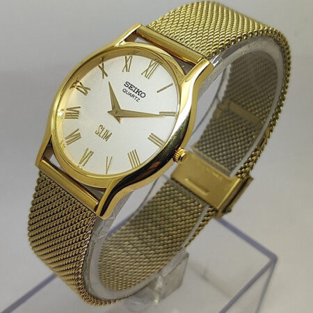 Seiko Slim Quartz New Battery Roman Numerals Japanese Men's Refurbished Wrist Watch