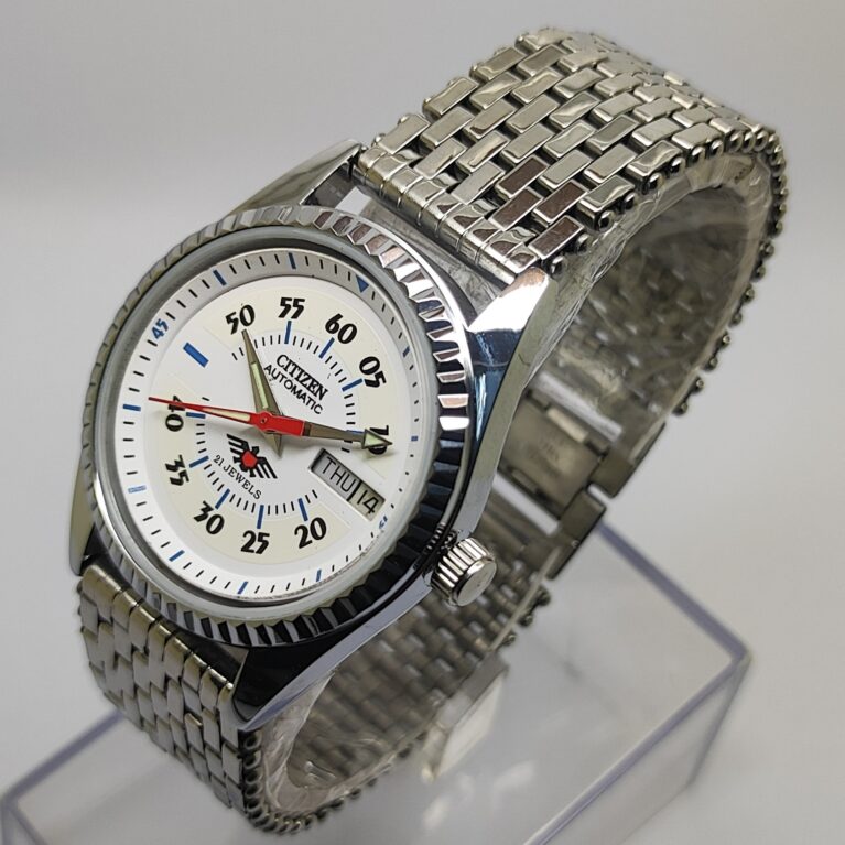 Vintage Automatic Day Date Citizen  White Dial Men's Wrist Watch