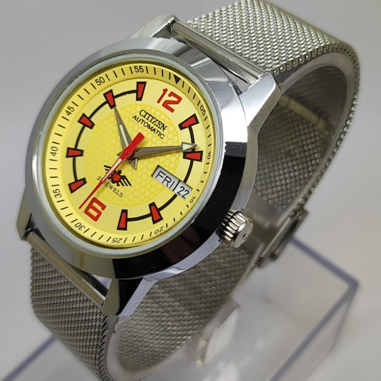 Citizen Automatic Men Day Date 21 Jewels Japanese Mod Wrist Watch