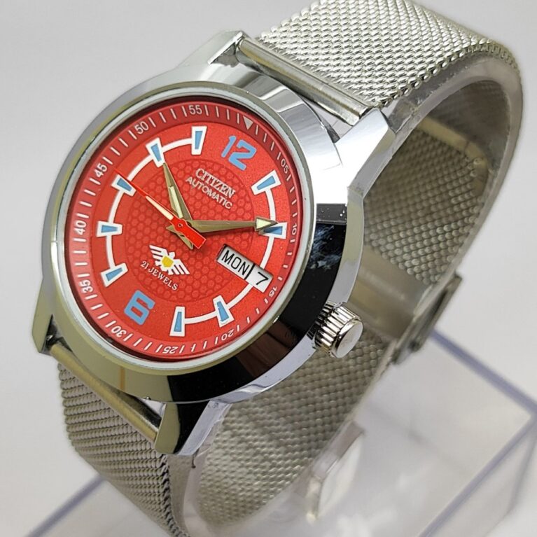 Citizen Automatic Men Day Date 21 Jewels Japanese Mod Wrist Watch